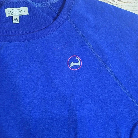 Cuffy's Of Cape Cod Pullover Sweatshirt Women's XL Blue Pockets Thumb Holes - Picture 3 of 8